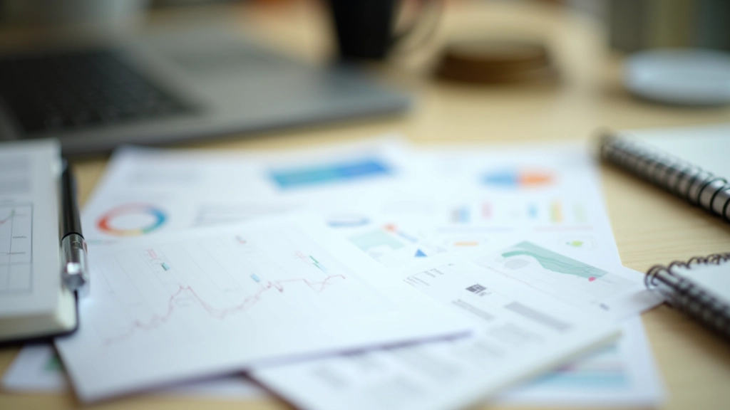 Financial planning materials and educational resources displayed on workspace