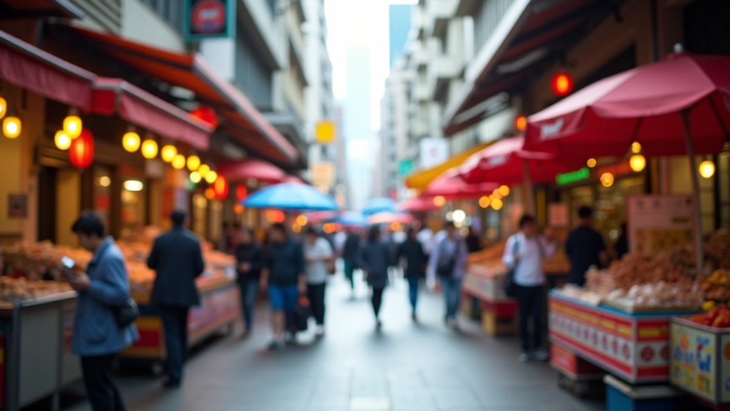 Kowloon street market scene showing local shopping and commercial activity reflecting cost of living in the district